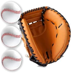 Gracfulcub Baseball Catcher Glove, 3PCS Hard Baseball Ball