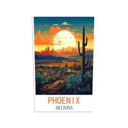 HWJUEICG Phoenix Arizona Vintage Travel Poster 08x12inch(20x30cm) Canvas Wall Posters And Art Picture Print Modern Family Bedroom Decor Posters, Unframe-style