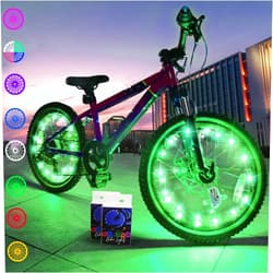 TINANA 2 Tire Pack LED Bike Wheel Lights Ultra Bright Waterproof Bicycle Spoke Lights Cycling Decoration Safety Warning Tire Strip Light for Kids Adults Night Riding