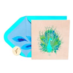 Papyrus Blank Card (Elegant Peacock)