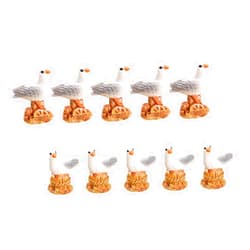 ROMISBABA 12pcs Seagull Figurine Coastal Seafowl Statue Micro Landscape Decoration Mediterranean Nautical Style Resin Small Sea Bird Figurines for Garden and Indoor Decor
