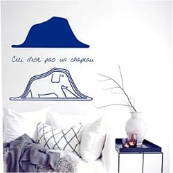 DecalStoreVienna Vinyl Decal Little Prince Quote “ceci n'est pas un chapeau” this is not Hat drawing Elephant Bedroom Nursery Living Room Home Décor Murals MS98