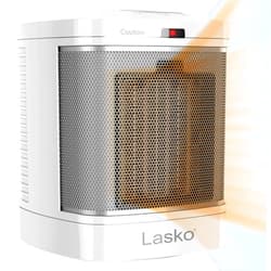 Lasko CD08200 Small Portable Ceramic Space Heater for Bathroom and Indoor Home Use, White, 6.25 x 6.25 x 7.65 inches