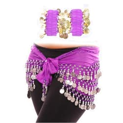 Aulufft Cooyeah Belly Dance Skirt and Belly Dance Wrist Ankle Cuffs Bracelets