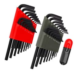 MaxoPro 36-Piece SAE and Metric Allen Wrench Set, Black, Chrome Vanadium Steel, 0.05-5/16 in, 1.27-8 mm