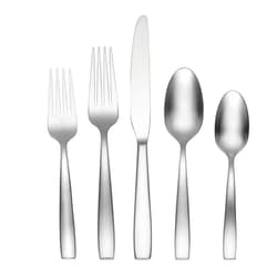 Oneida Everdine 45 Piece Everyday Flatware, Service for 8, 18/0 Stainless Steel, Silverware Set, Dishwasher Safe, Silver