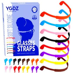 YGDZ Glasses Strap, 8 Pack Kids Eyeglasses Sunglasses String Strap Glasses Band Holder Eyewear Retainer, Silicone Elastic Sports Toddlers Glasses Strap with Ear Grip Hooks, 8 Colors