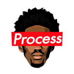KENNETHHOFFMAN 3 PCs Stickers Joel Basketball Embiid Basketball Sixers Proces 3×4 Inch Die-Cut Wall Decals for Laptop Window Car Bumper Helmet Water Bottle