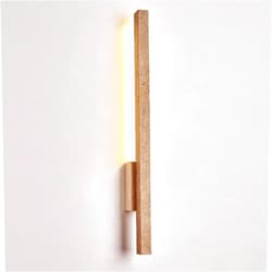 Generic Minimalist Long Strip Wall Lamp Natural Yellow Travertine Wall Light LED Hardwired Wall Sconces Lighting Corridor Decor Wall Mounted Lamp Wabi-Sabi Art Light Fixture for Living Room Loft(Log,550mm)