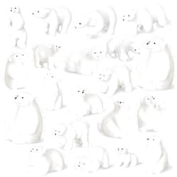 Macarrie 20 Pieces Polar Bear Animal Toy Figurines Set Includes Baby Bears 3D Model Educational Toys Cake Toppers Christmas Birthday Gift for Boys and Girls Craft Home Decoration