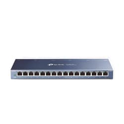 TP-Link 16 Port Gigabit Ethernet Network Switch, Desktop/ Wall-Mount, Fanless, Sturdy Metal w/ Shielded Ports, Traffic Optimization, Unmanaged (TL-SG116) Black
