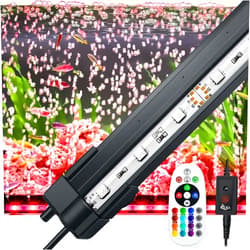 AQQA Aquarium Light Submersible Fish Tank LED Light Air Bubbler Aquarium Underwater Light Bubble Wall Decoration with Remote Controller for Color Changing (4W, 12.6 inch)
