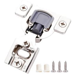 DecoBasics 60 Pack 1/2 inch Overlay Soft Close Cabinet Hinges for Kitchen Cabinets Door -Concealed Self Closing Face Frame Cabinet Hinges Brushed Nickel -Built-in Soft Close Hinges Damper-3 Way Adjust