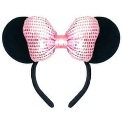 Products4ushop Mice Mouse Ears Headbands, Solid Black with Bows Headbands: M4