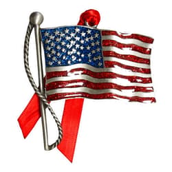 Gloria Duchin American Flag Christmas Ornament, Multi