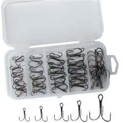 Drasry Fishing Treble Hooks Set for Saltwater Freshwater Size 1/0 to 16 High Carbon Steel Different Fish Hook 50pcs/Box