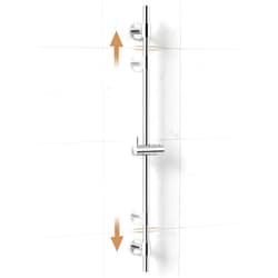 KES All Metal Shower Slide Bar 30-Inch (Non-Plastic) with Adjustable Shower Head Holder, 18/8 Stainless Steel Shower Slide Bar with Adjustable Bracket Cover Existing Holes, Polished Steel, F210S78-BS
