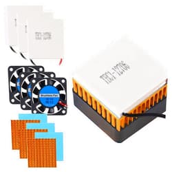 ALAMSCN 3 Sets TEC1-12706 Semiconductor Refrigeration 12V 6A Heatsink Thermoelectric Cooler Cooling Peltier Plate + Aluminum Heatsink + 12V Cooling Fan