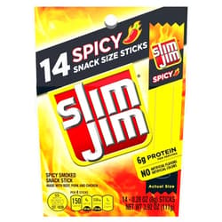 Slim Jim Spicy Snack Size Smoked Meat Sticks, Keto Friendly, 3.92 oz. 14-Count Box