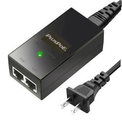 PLUSPOE 24volt Passive PoE Injector 24W Power Over Ethernet for 24v PoE Devices Compatible with Ubiquiti POE-25-5W, POE-24-12W and POE-24-24W
