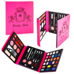 SHANY Beauty Book Makeup Kit All in one Travel Makeup Set - 35 Colors Eyeshadow, Eye brow, makeup blushes, powder palette,10 Lip Colors, Eyeliner pens & makeup Mirror - Holiday Makeup Gift Set