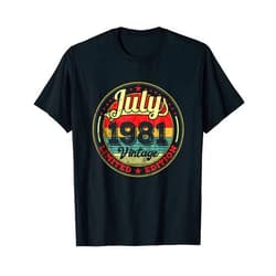 40 Jahre Geschenk July 1981 Geburtstagsshirt Deko July 1981 40th Birthday Men Women Retro Vintage T-Shirt