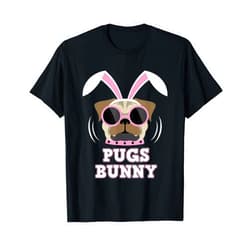 BCC Happy Easter Shirts & Egg Hunt Basket Stuffer Pugs Bunny Happy Easter Puggy Pug Lover Easter Bunny Dog T-Shirt