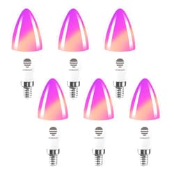 LEDMUNDO E12 Smart Light Bulbs 60W Equivalent, 600LM 6W WiFi Candle Candelabra E12 LED Bulb Compatible with Alexa/Google Assistant, Color Changing, No Hub Required, 2.4GHz WiFi Only, ETL Listed, 6PCS