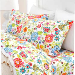 Bedlifes Floral Pillow Cases -Pillowcase Set of 4 Cooling Breathable Ultra Soft 100% Microfiber -4 Pack Flowers -Queen Size