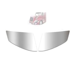 Longroadaccess KOZAK Bumper Extension Corners Chrome Trim Set (Left Driver Side and Right Passenger Side) Compatible with Volvo VNL Trucks 2016-2018 PLUS Logo Emblem and Vest