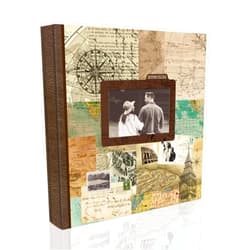 Holoary Photo Album 4x6 500 Photos 5 Pictures Per Page, with Photo Frame Window, 500 Pockets 4”x6”, Printed Book Cover Travel Design World Map Adventure Vacation Travel Photo Album