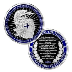 E-coin Saint Michael Law Enforcement Challenge Coin God Bless The Police Prayer