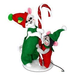 Annalee Candy Cane Mice, 5 inch