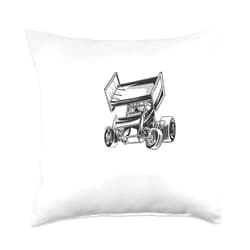 SPRINT CAR / DIRT TRACK RACING RACE CAR / DIRT TRACK RACING will dance for Race Car Part Throw Pillow