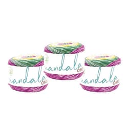 Lion Brand Yarn Mandala Ombré Yarn with Vibrant Colors, Soft Yarn for Crocheting and Knitting, Wonder, 3-Pack
