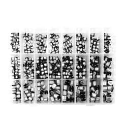 Walfront 400 Pcs Electrolytic Capacitors 24 Values SMD Bypass Low Frequency Aluminum Electrolytic Capacitors Assortment Kit with Storage Box 1uF - 1000uF