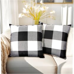 Sukh Plaid Throw Pillow Cover - 2PCS Buffalo Plaid Pillow Covers 18x18 Inches Buffalo Check Pillow Covers for Home and Office Decor, Sofa, Bench or Bed Checkered Plaid Throw Pillowcase