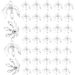 ANCIRS 50 Pcs Flower Bead Caps, End Cap Bails for Necklace, 7 Prong Bell Bead Cap, Metal Spacer Flower Beads for Bracelets, DIY, Crafts, Jewelry Making (Silver)