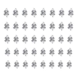 Ruwado 50 Pcs Clover Charms 1.5 x 1 x 0.2 cm Small Cute Chic Four Leaves Pendants for DIY Jewelry Making Finding Bracelets Necklace Earring Zipper Decoration Supplies
