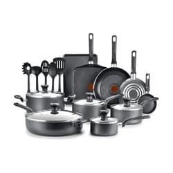 ModexO Upgrade Your Kitchen with the 20-Piece Easy Care Nonstick Cookware Set - Grey, Dishwasher Safe, Heat Indicator