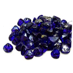 Golden Flame 10 Pound Fire Diamonds | 1 Inch Rocks | Natural Gas or Propane | Fire Pit, Table, and Fireplace | Indoor or Outdoor | Brilliant Jewel-Like Color | Cobalt Blue Reflective