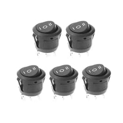 QTEATAK 5Pcs SPDT ON/Off/ON Rocker Toggle Switch, 3 Pins 3 Position Toggle Switch for Car and Boat KCD1 (Black), AC 10A/125V 6A/250V
