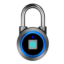 MEGAFEIS Fingerprint Padlock, Bluetooth Lock, Mobile APP, MEGAFEIS Smart Padlock with Keyless Biometric, Water Resistant, Suitable for Gym, Sports, Bike, School, Fence and Storage(Blue)