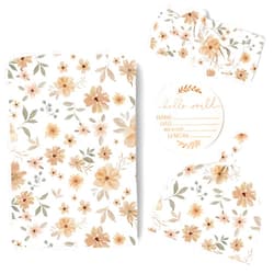 Konssy Baby Girl Newborn Receiving Blanket with Matching Headband and Beanie Set Baby Swaddle Floral Print Nursery Swaddle Wrap