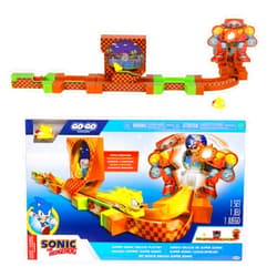 Sonic The Hedgehog Go Go Racers Deluxe Playset with Diecast Super Sonic Figure, Combine with The Sonic Adventure Playset