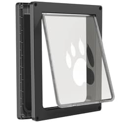 CEESC Large Dog Door for Pets Up to 100 lb, Weatherproof Pet Door for Cats and Dogs, Durable, Snap-in Closing Panel Included, Suitable for Interior and Exterior Doors (Large, Black)