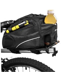 BV Bike Bag - Rear Bike Saddle Bag with Secure Velcro Mount & Shoulder Strap - Pump Holder, Bottle Pocket & Reflective Trim - Ideal for Work, Commute & Everyday Cycling - Bike Bags for Bicycles