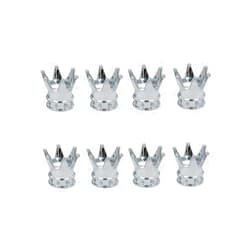 Acxico 8Pcs Chrome Crown Car Auto Tire Air Valve Stem Cover Caps Wheel Rims Accessories