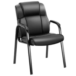 OLIXIS Waiting Room Reception Chairs, Leather Office Desk Guest Stationary Side Chair with Padded Arms for Home Conference Lobby Area Meeting Church Medical Clinic Elderly Student