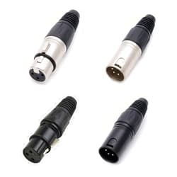 CCeCCe 4 Pack XLR Connectors Microphone Cable Terminal End Connector 3 Pin Male & Female Plug Jack Replacement DIY Audio DMX Mic Line Cord Balanced Wire Solder Type Socket